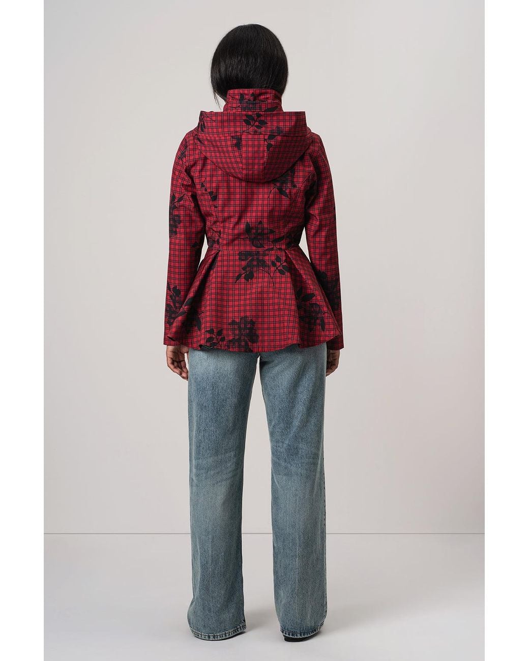 RainSisters Red Double Breasted Jacket With Detachable Hood