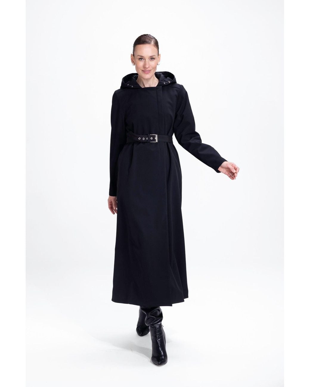 RainSisters Blue Double Breasted Coat With Trapeze Cut