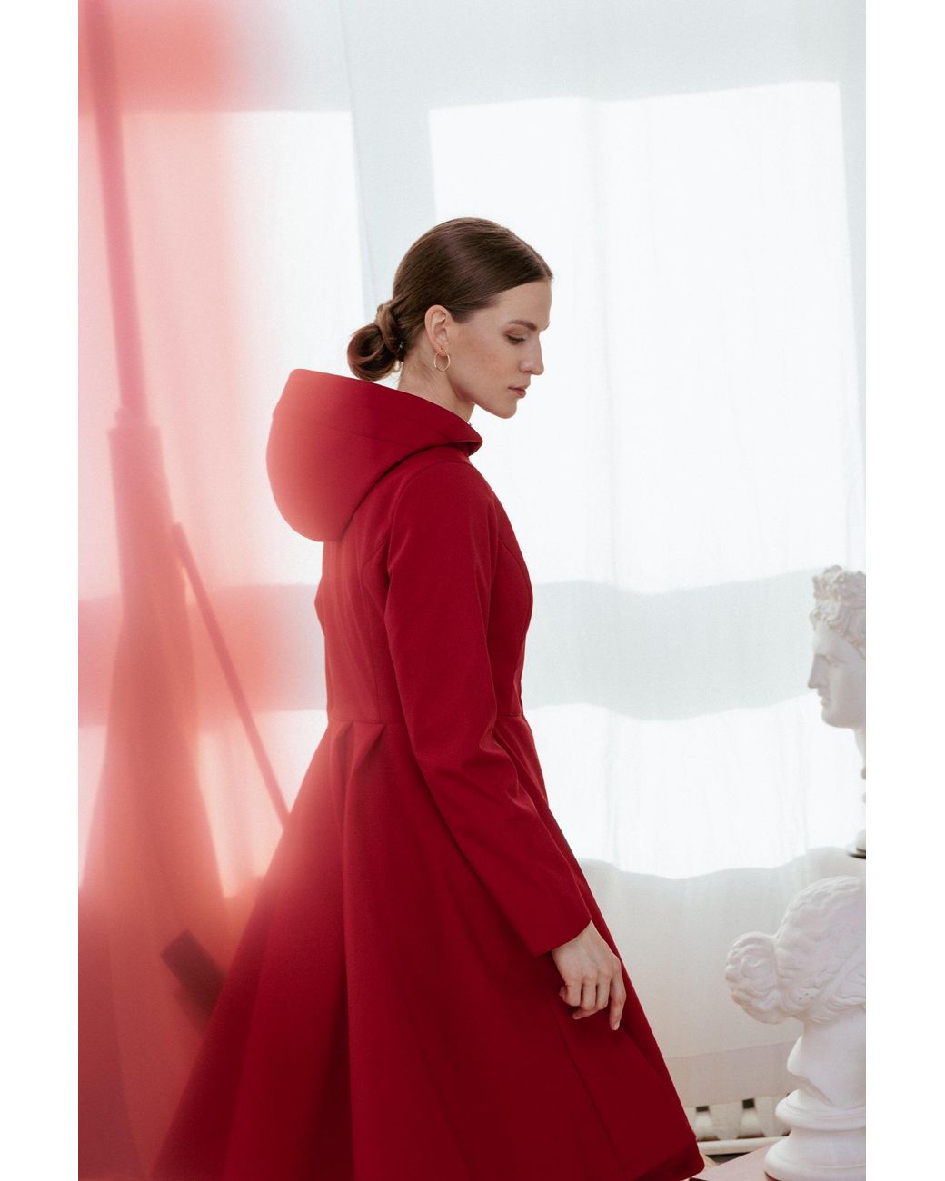 RainSisters Fitted And Flared Coat With Pleated Back
