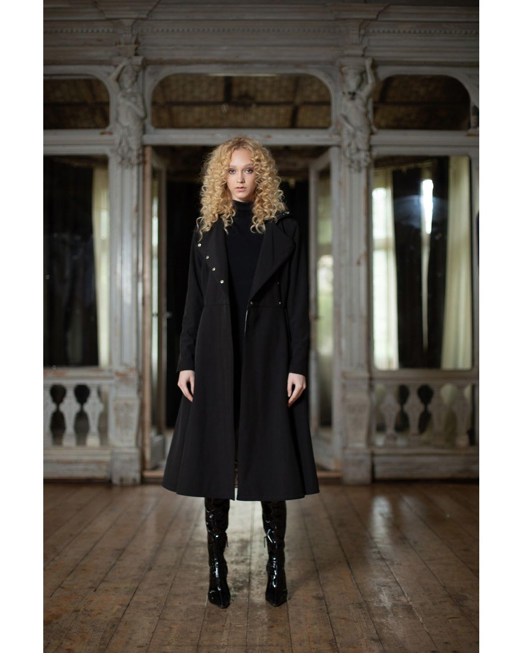 RainSisters Blue Double Breasted Trench Coat