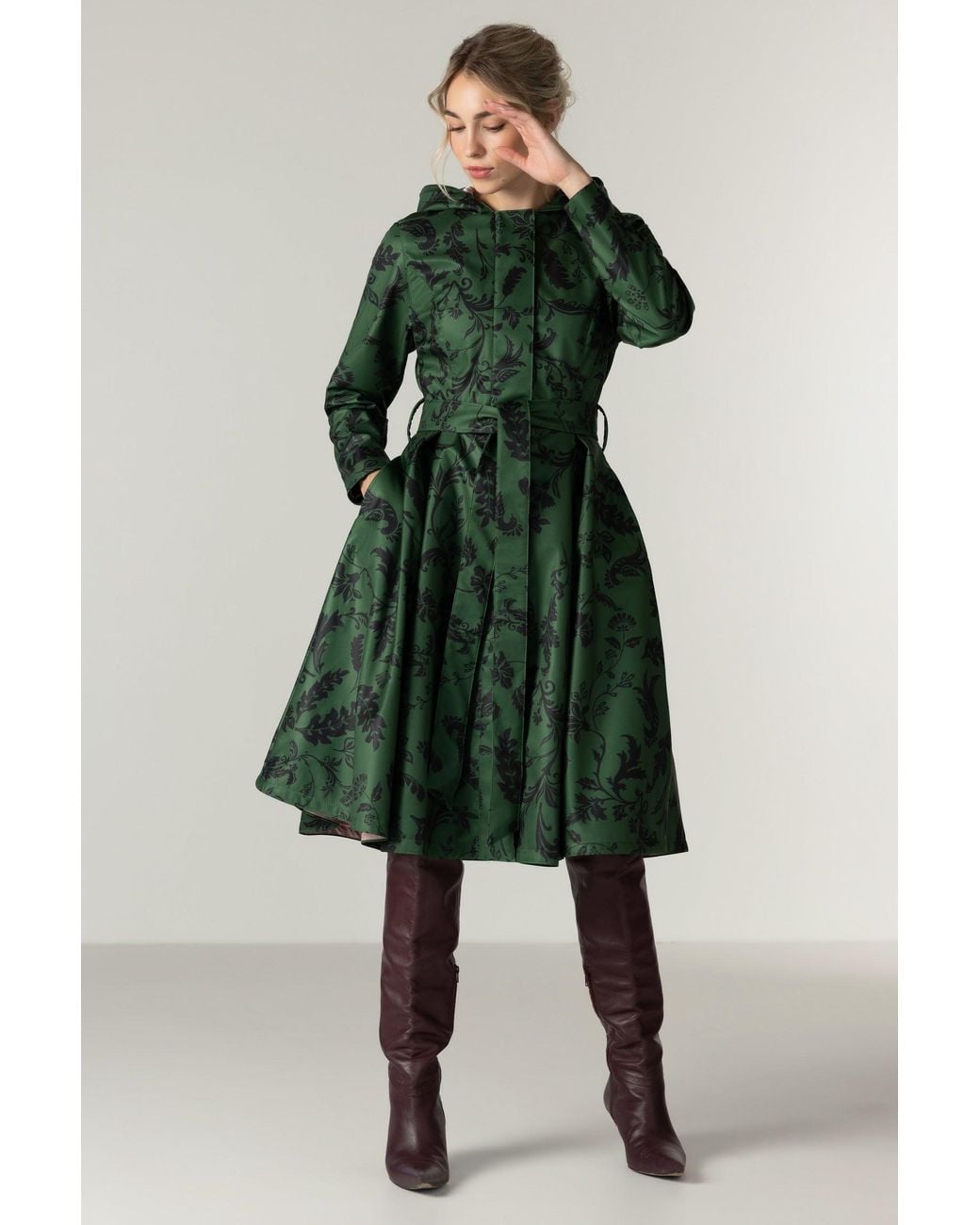 RainSisters Green 'Forest Flower' Coat