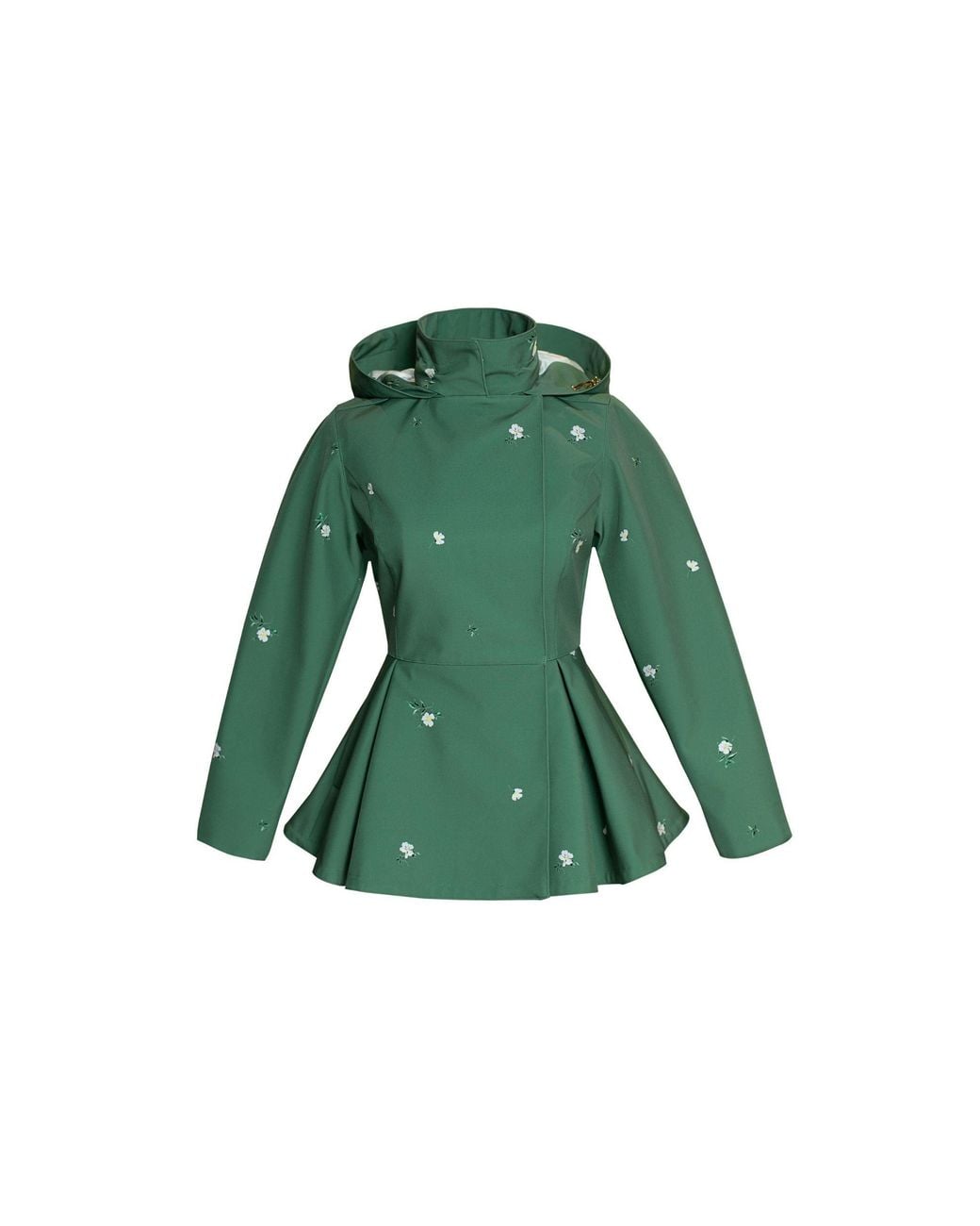 RainSisters Green Double Breasted Jacket With Detachable Hood