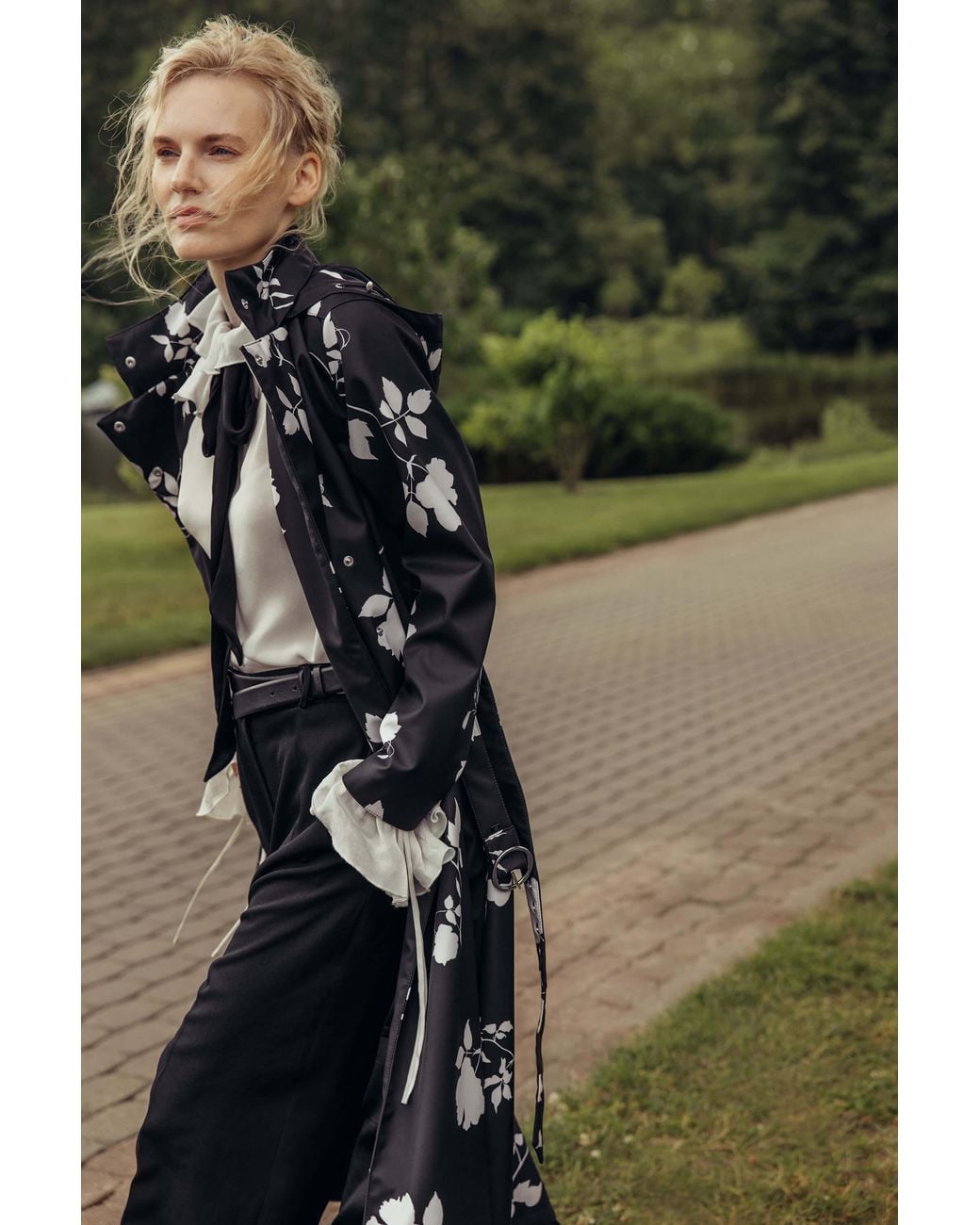 RainSisters Multicolor Double Breasted Floral Coat
