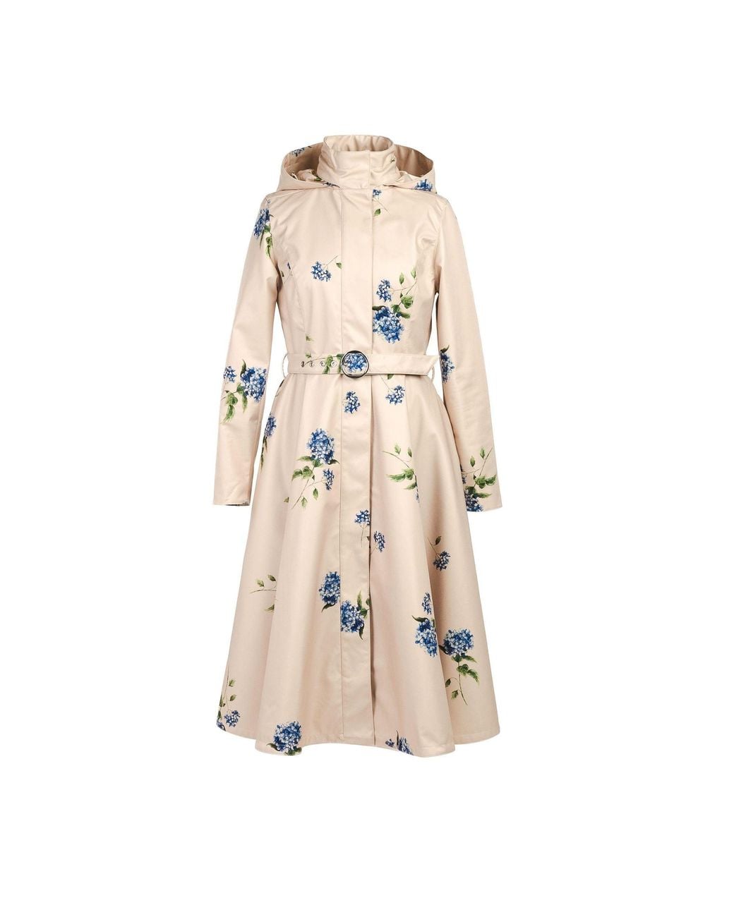 RainSisters Pink Fit And Flare Coat With A-Line Skirt