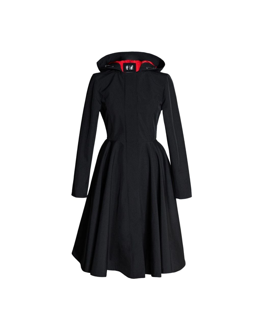 RainSisters Blue Fit And Flare Coat With Full Circle Skirt