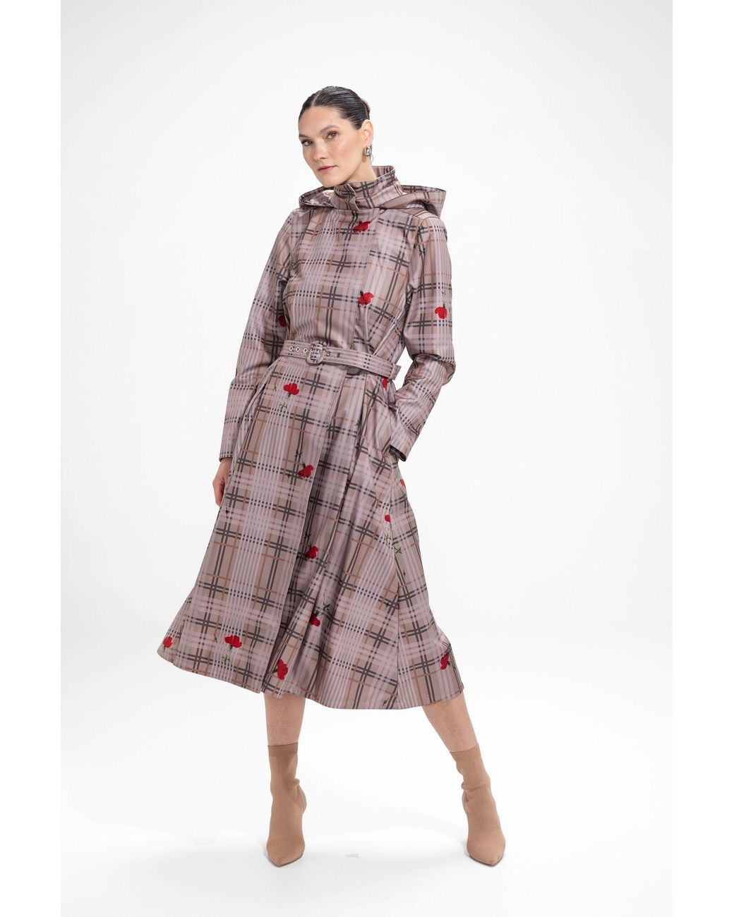 RainSisters Pink Double Breasted Coat With Front Pleats