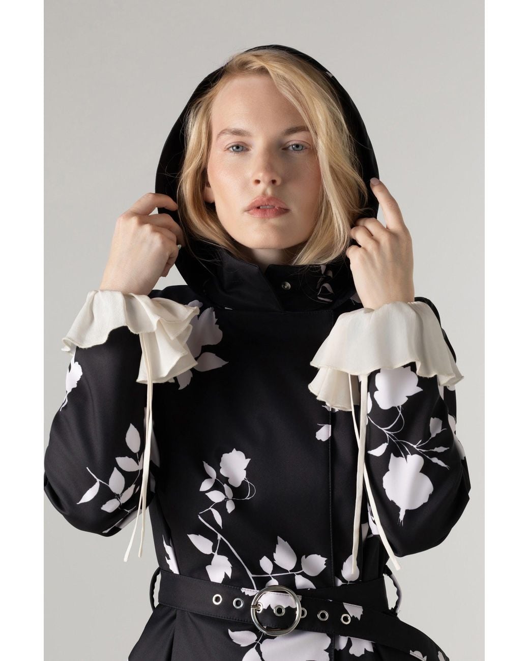 RainSisters Multicolor Double Breasted Floral Coat