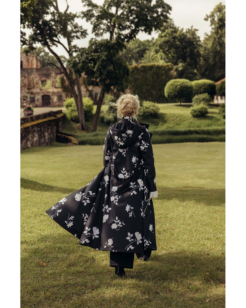 RainSisters Multicolor Double Breasted Floral Coat
