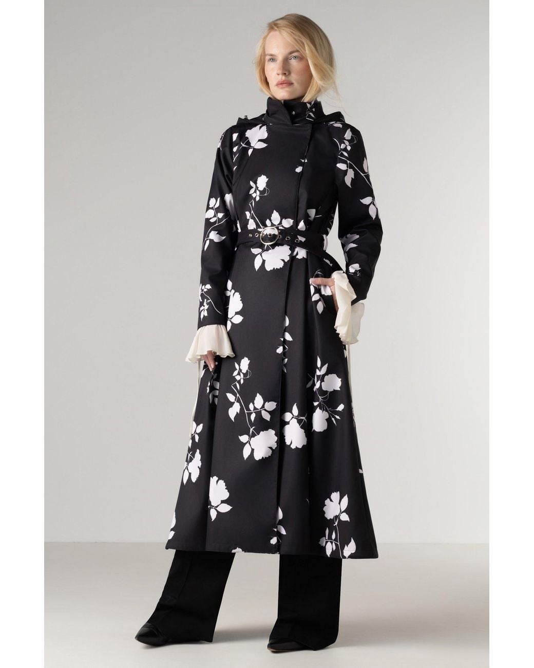 RainSisters Multicolor Double Breasted Floral Coat
