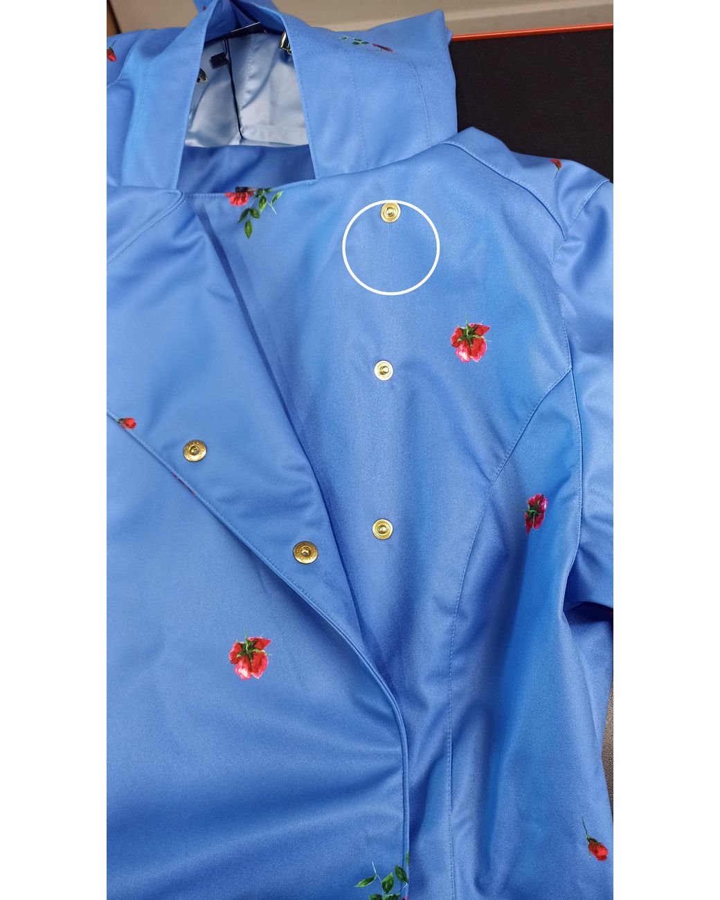 RainSisters Blue Double Breasted Trench Coat