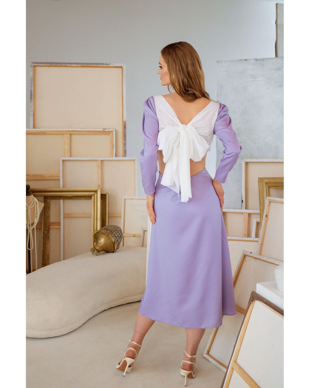RainSisters Multicolor Backless Dress With A Bow On The Back