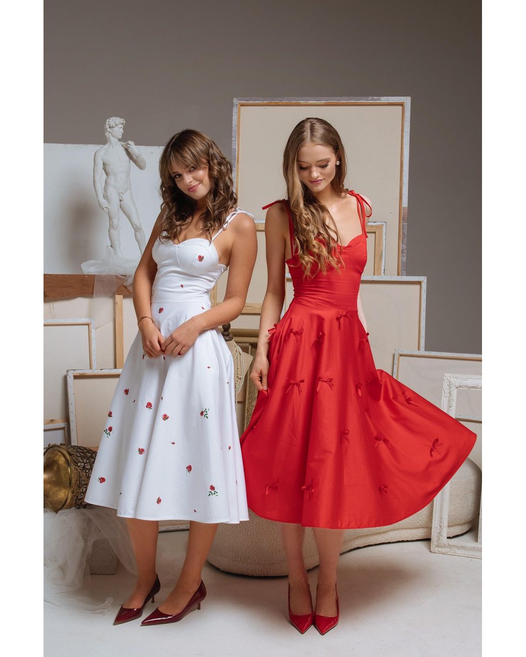 RainSisters Red Fit And Flare Dress