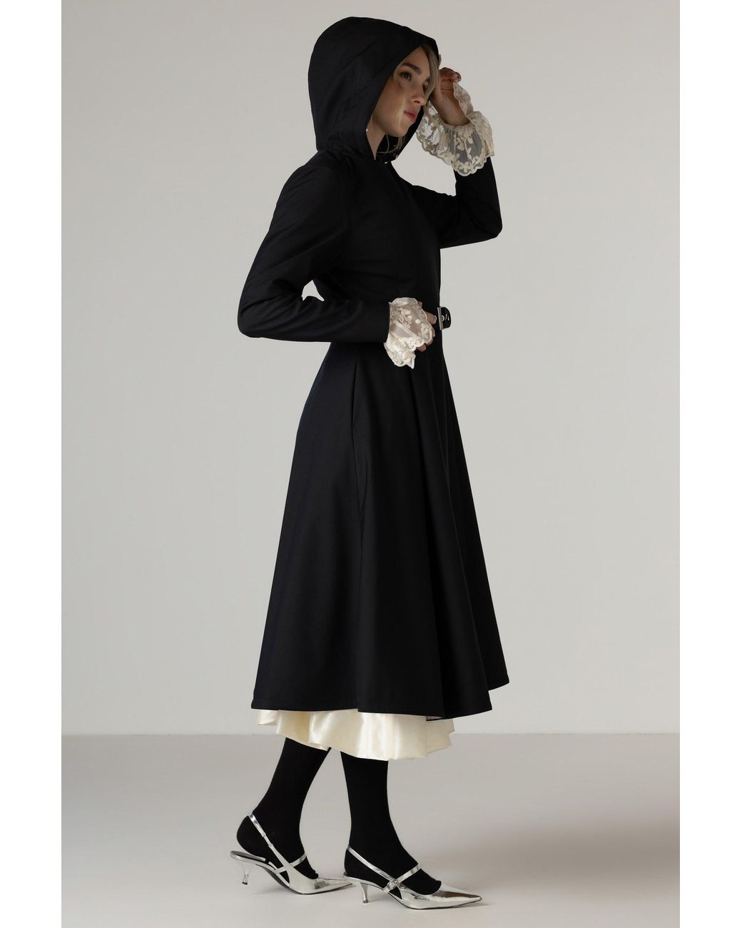 RainSisters Blue Double Breasted Trench Coat