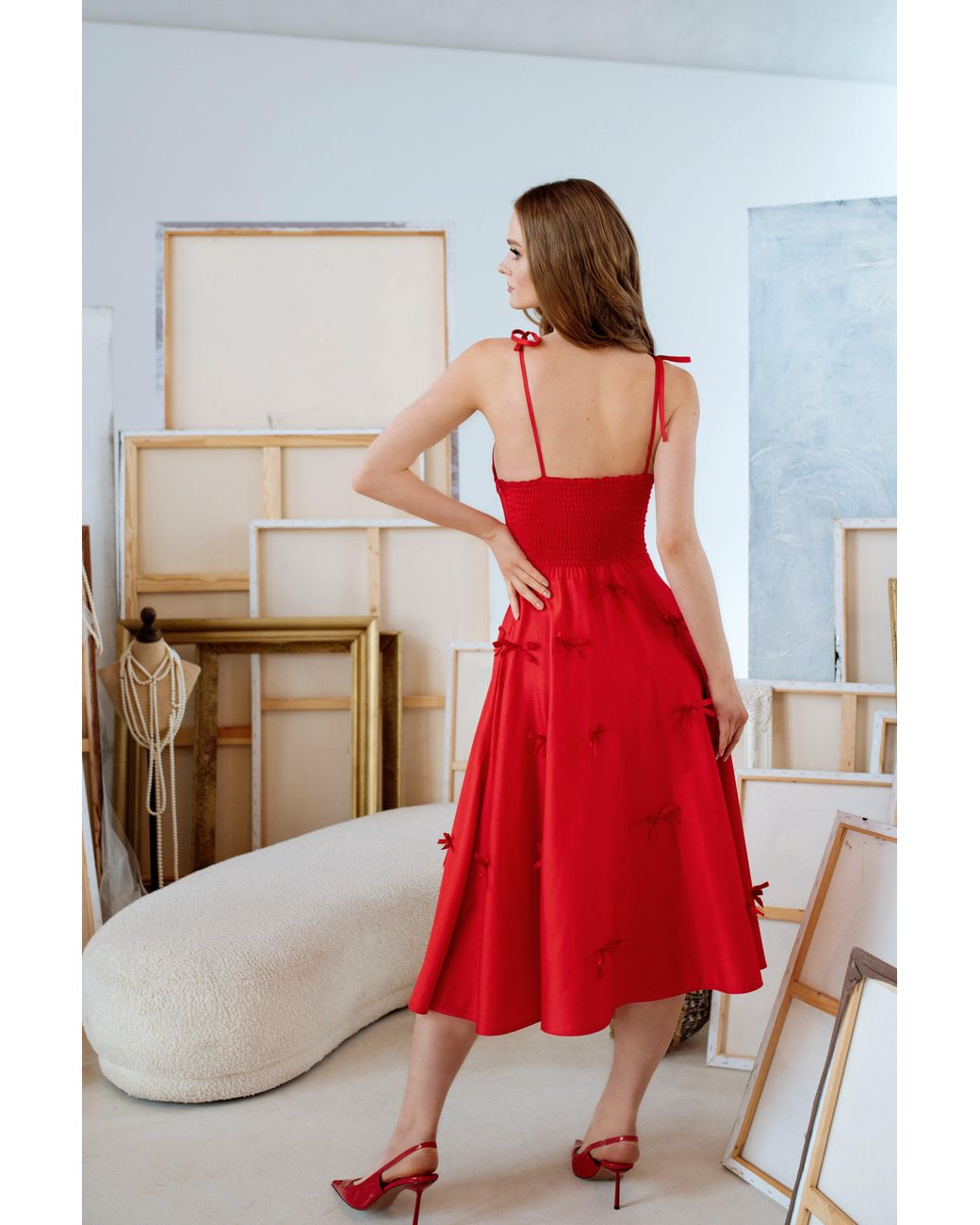 RainSisters Red Fit And Flare Dress