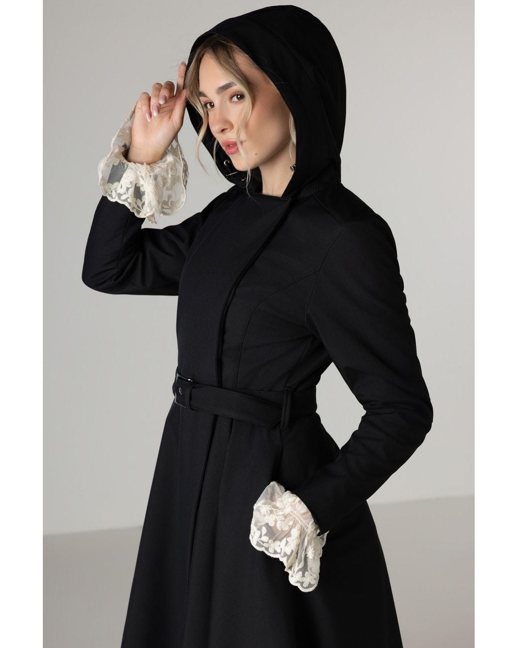 RainSisters Blue Double Breasted Trench Coat