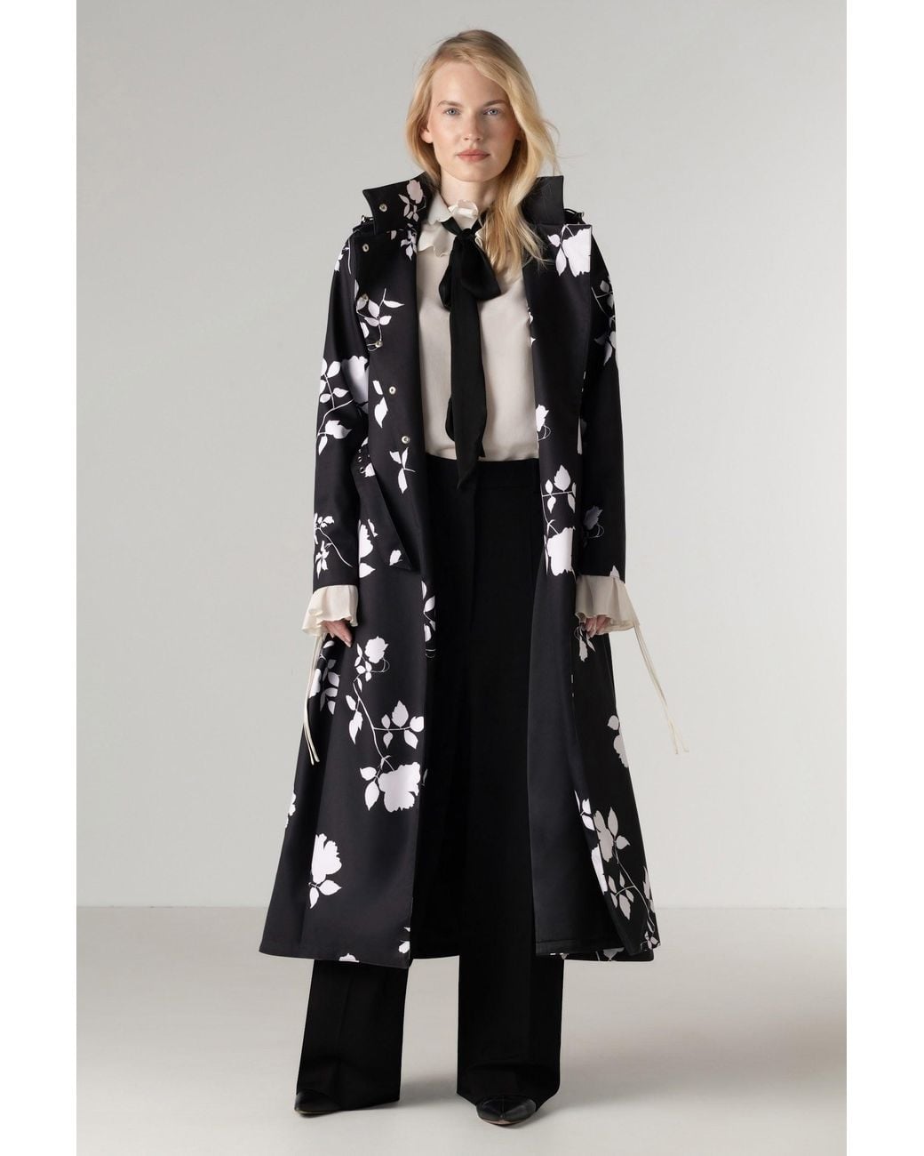 RainSisters Multicolor Double Breasted Floral Coat
