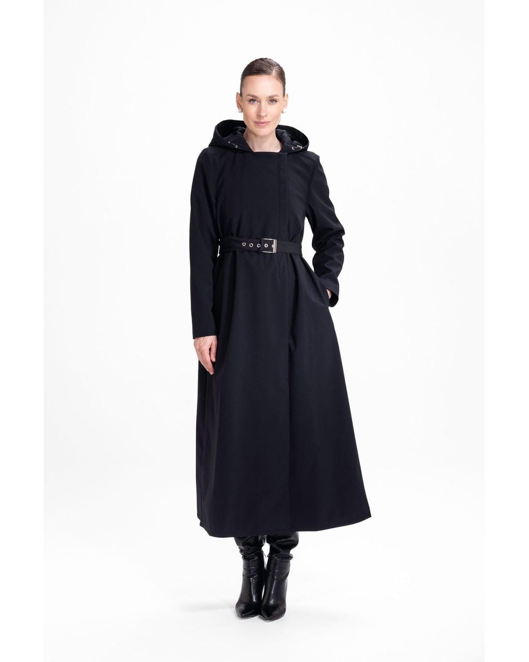 RainSisters Blue Double Breasted Coat With Trapeze Cut