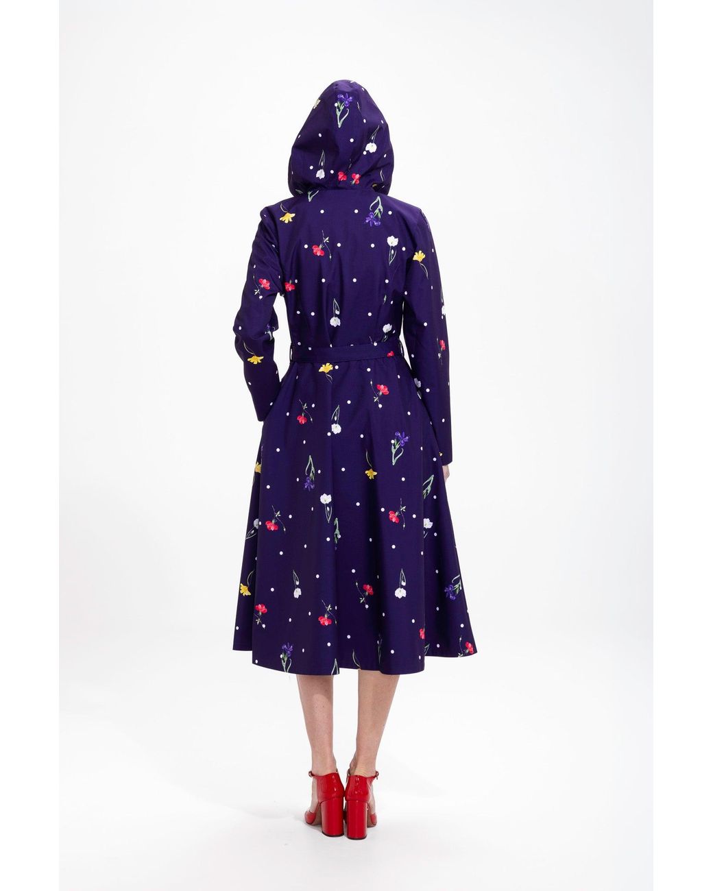 RainSisters Blue Double Breasted Trench Coat For Spring