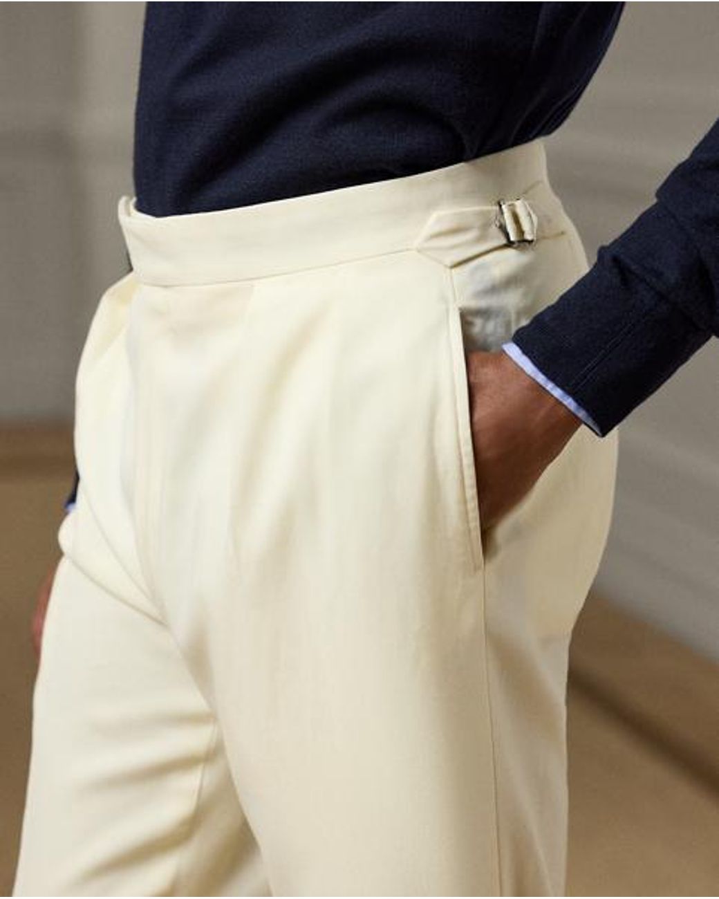 Ralph Lauren Natural Gregory Hand-Tailored Wool Suit Trouser for men