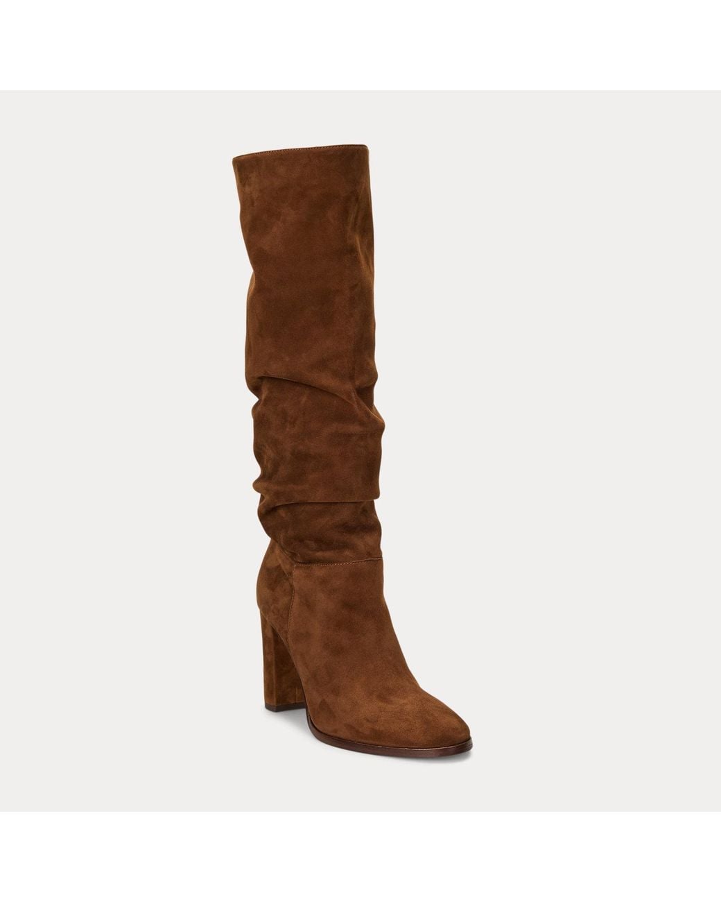 Ralph Lauren Brown Artizan Suede Tall Boot