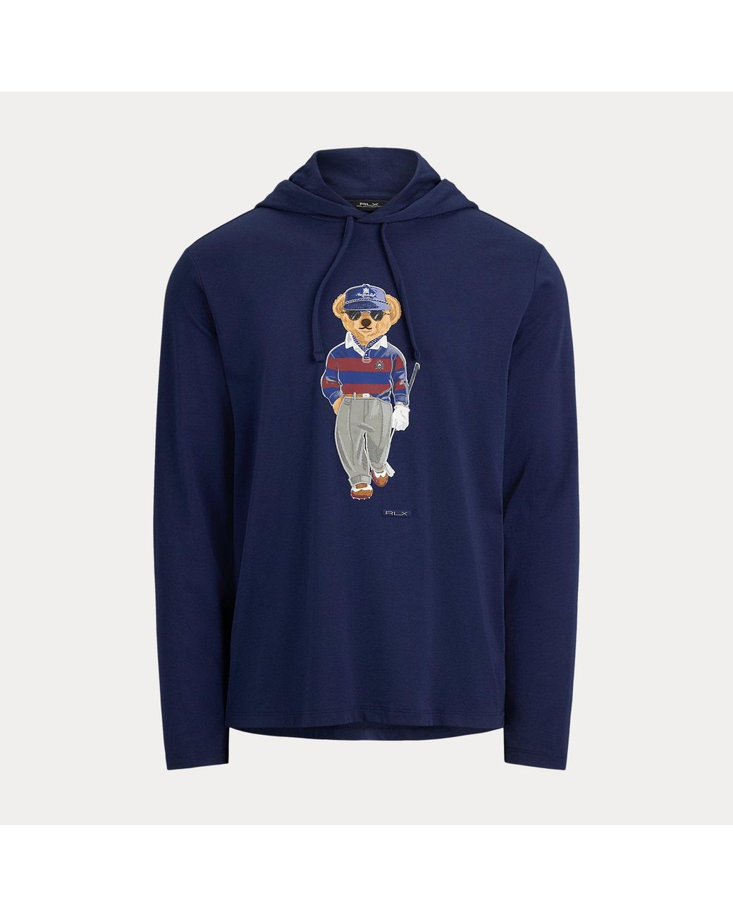 Ralph Lauren Blue Polo Bear Jersey Hooded T-Shirt for men