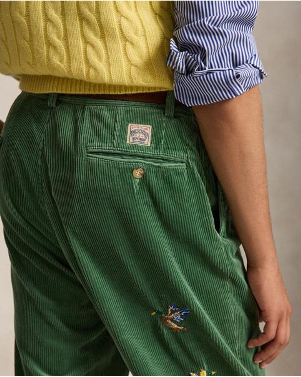 Polo Ralph Lauren Green Whitman Relaxed Fit Embroidered Pant for men