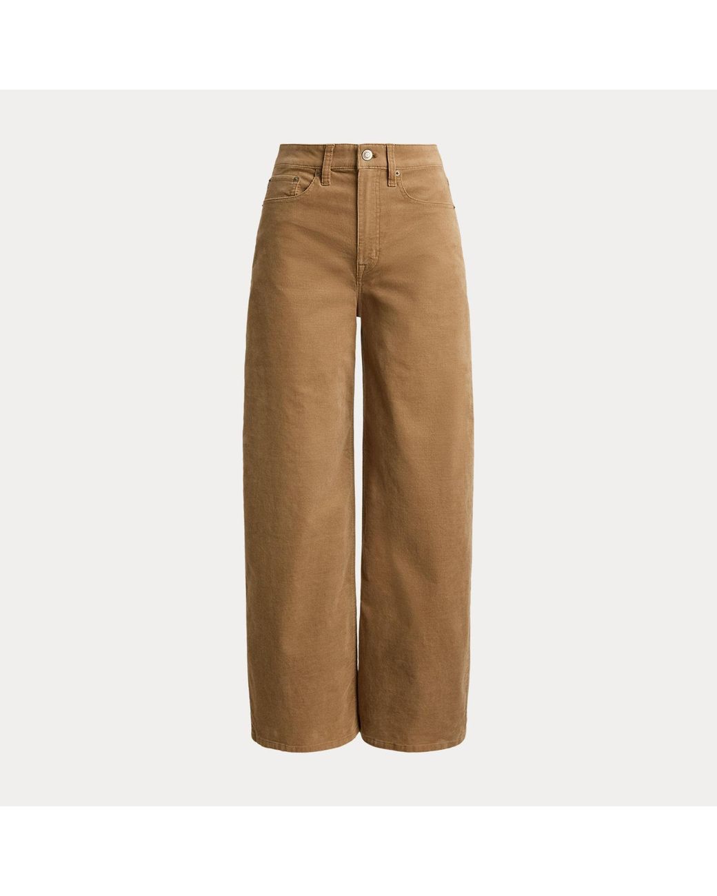 Ralph Lauren Natural Corduroy High-Rise Super Wide-Leg Pant