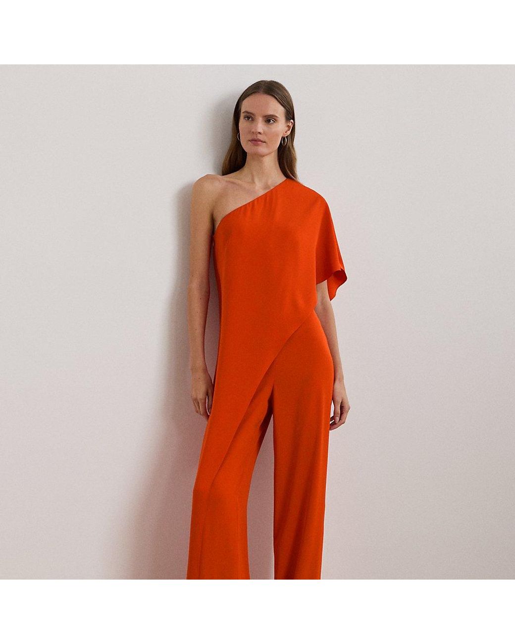 Ralph Lauren Ralph Lauren Cape Georgette One-Shoulder Jumpsuit in