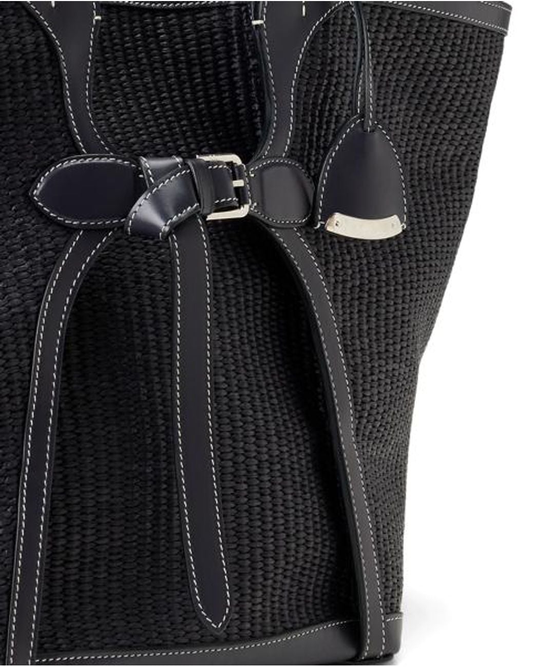 Ralph Lauren Black The Ralph Lauren Braided Raffia Large Tote