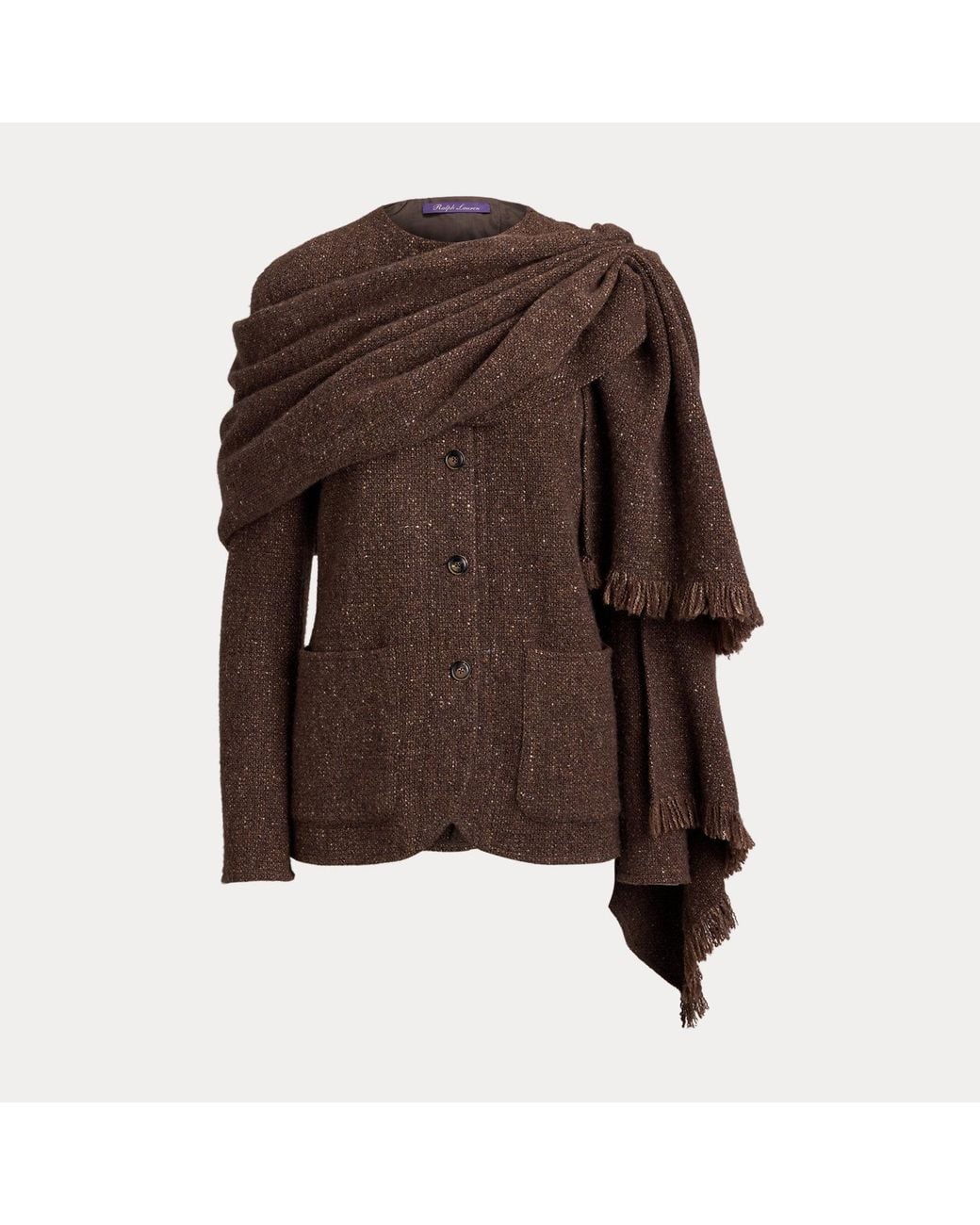 Ralph Lauren Gray Ralph Lauren Alira Wool-Blend Donegal Tweed Jacket