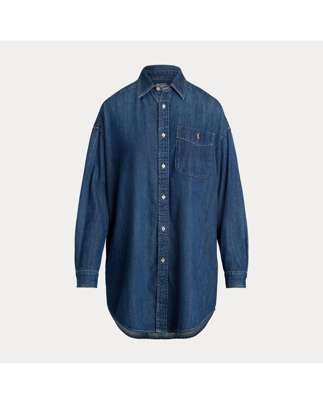 Polo Ralph Lauren Blue Oversize Fit Denim Shirt
