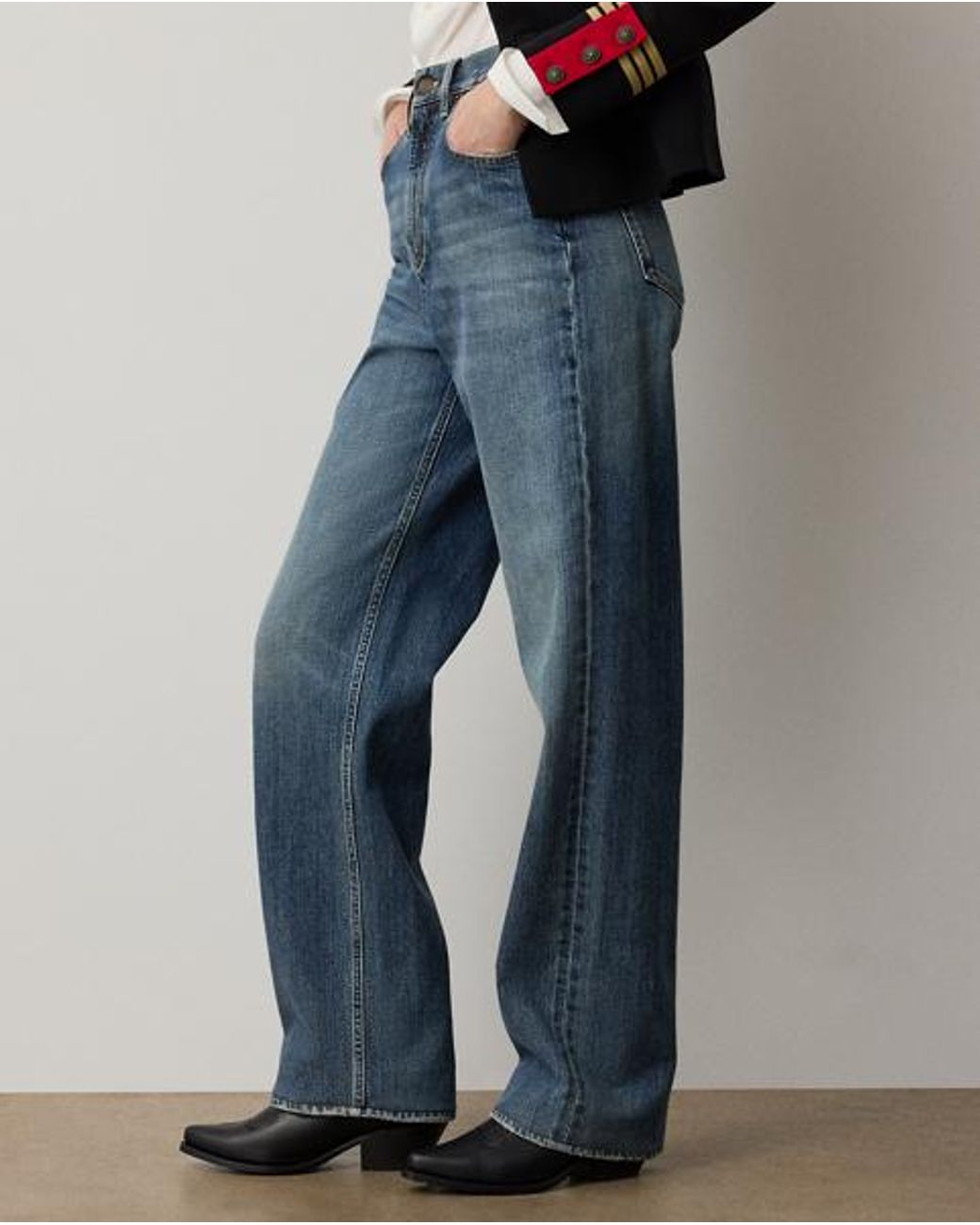 Ralph Lauren Blue Novah High-Rise Wide-Leg Jean