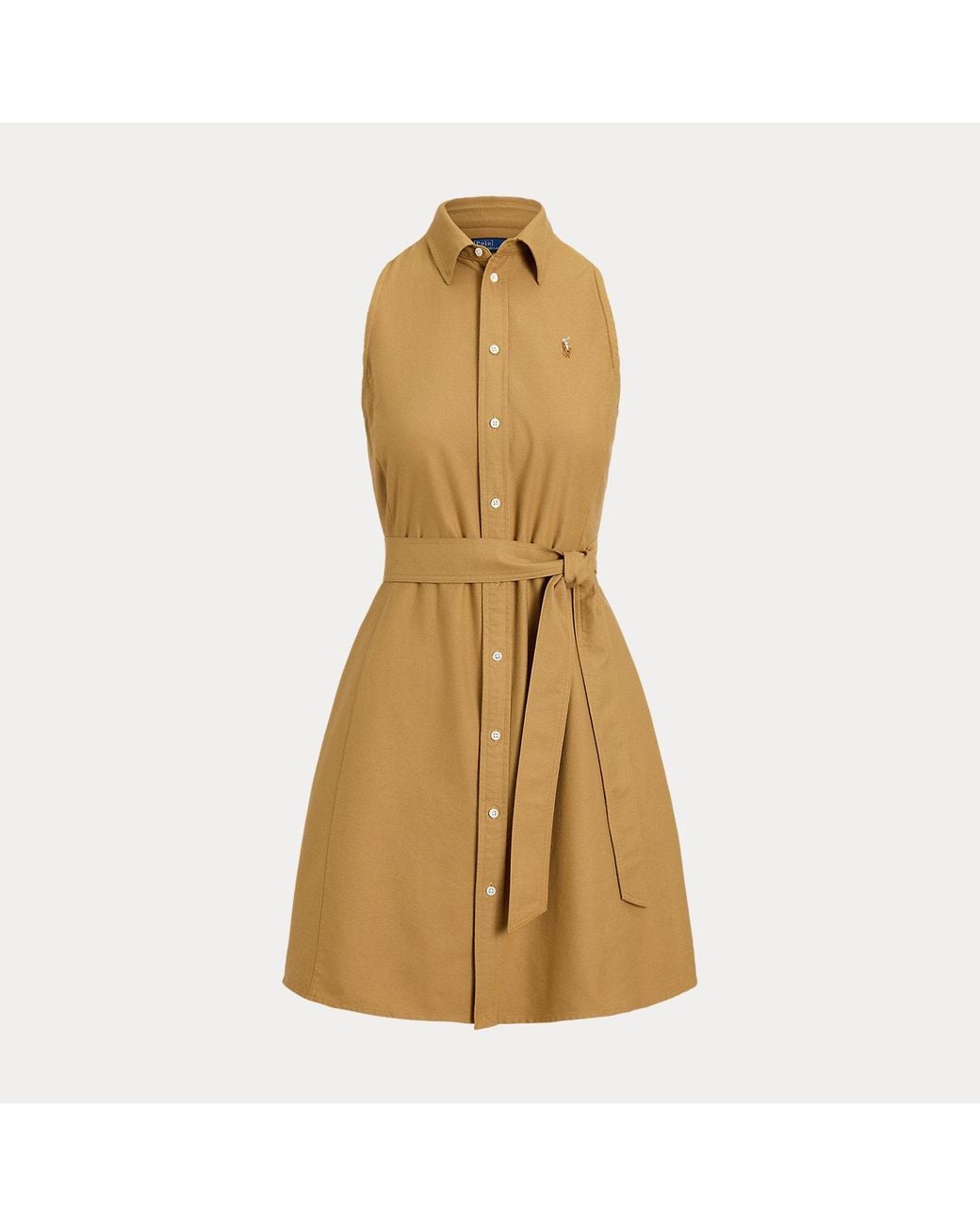 Polo Ralph Lauren Natural Cotton Oxford Sleeveless Shirtdress
