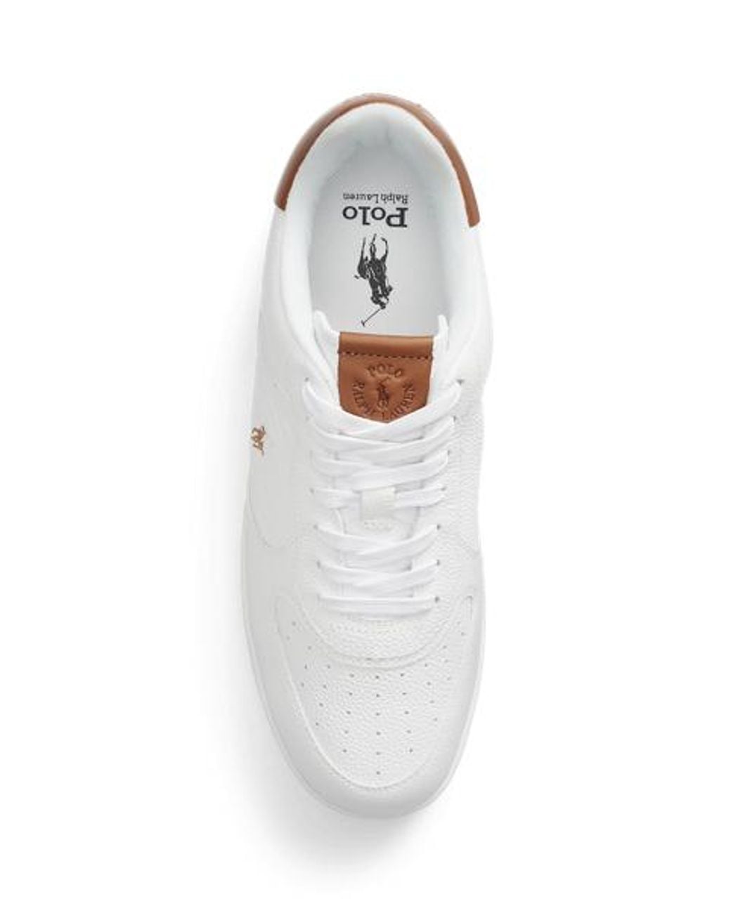Polo Ralph Lauren White Masters Court Leather Trainer for men