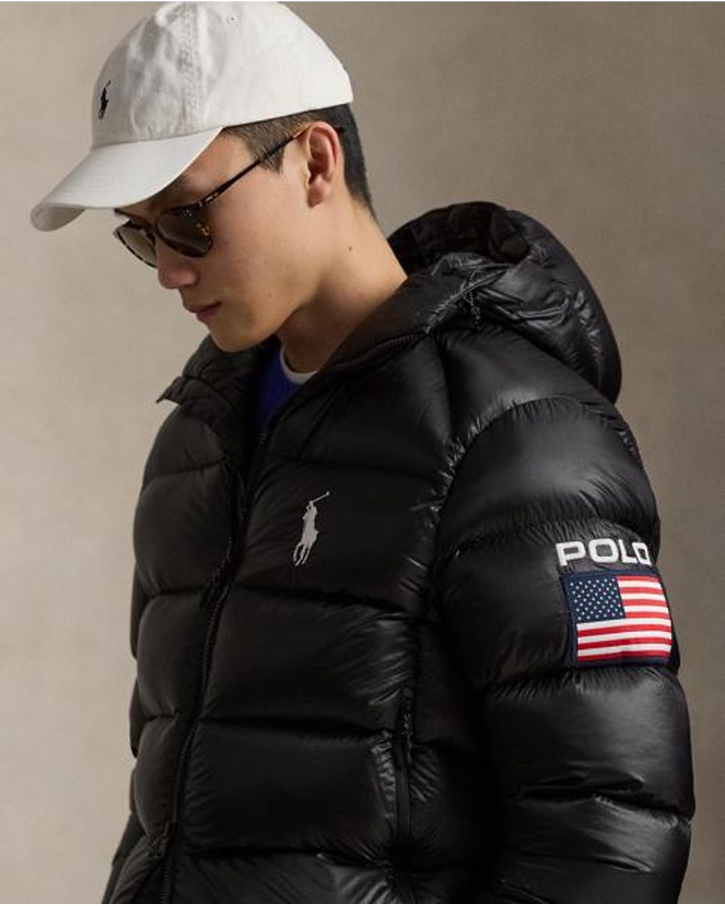 Polo Ralph Lauren Black The Hawthorne Flag Down Jacket for men