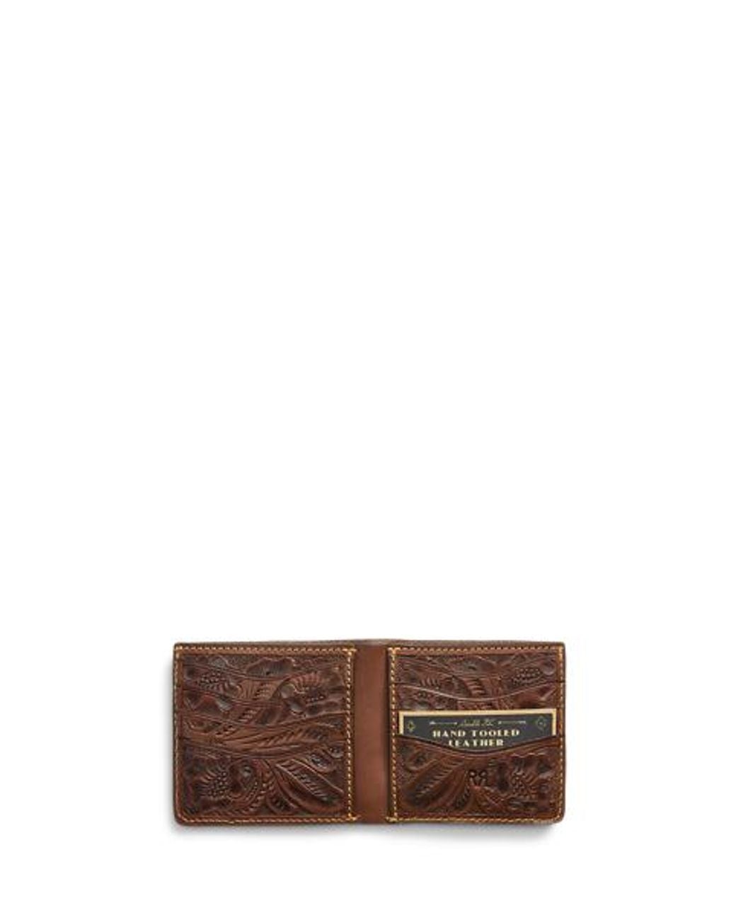 Ralph Lauren Brown Hand-tooled Leather Billfold for men