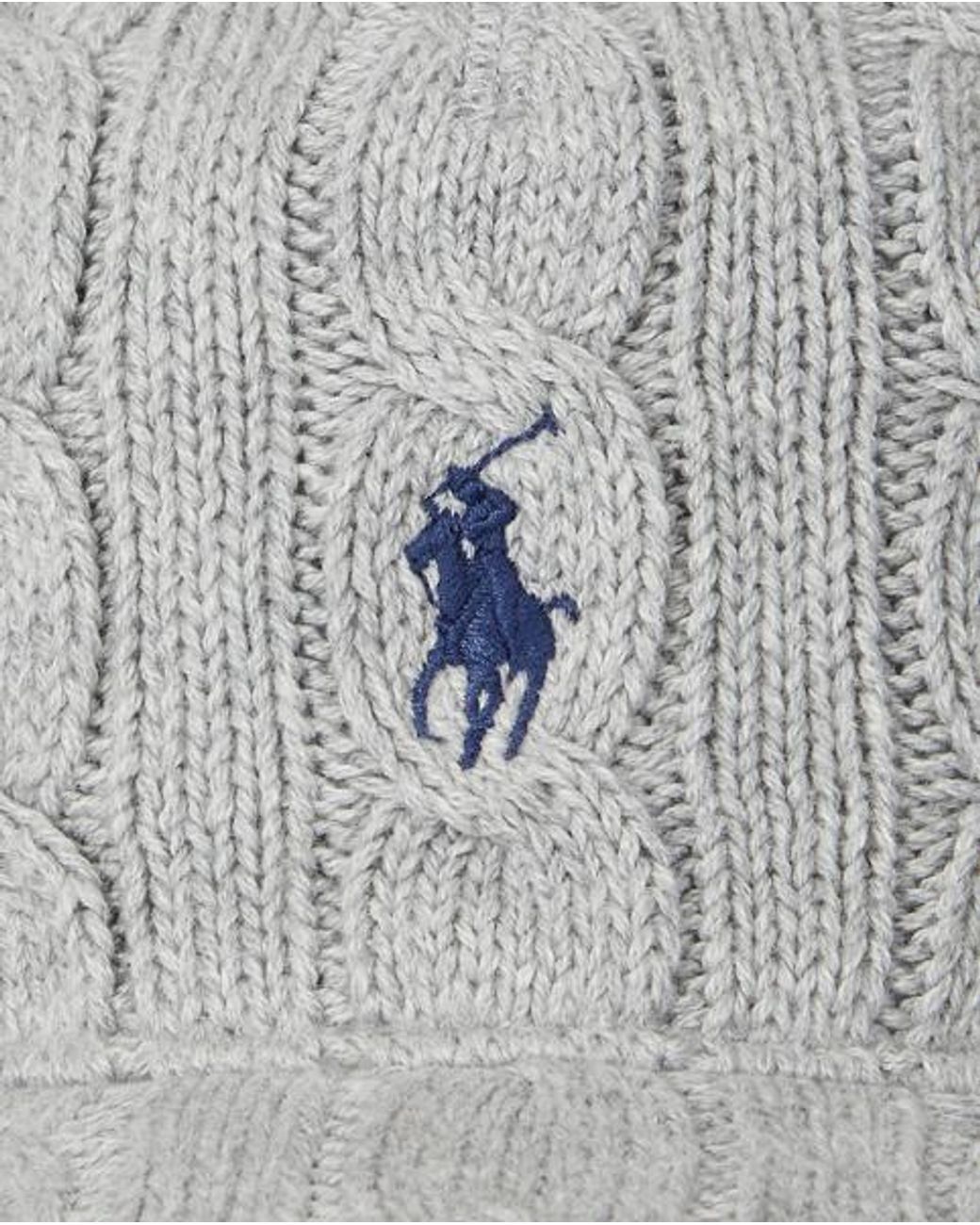 Polo Ralph Lauren Gray Cable-Knit Cotton Ball Cap
