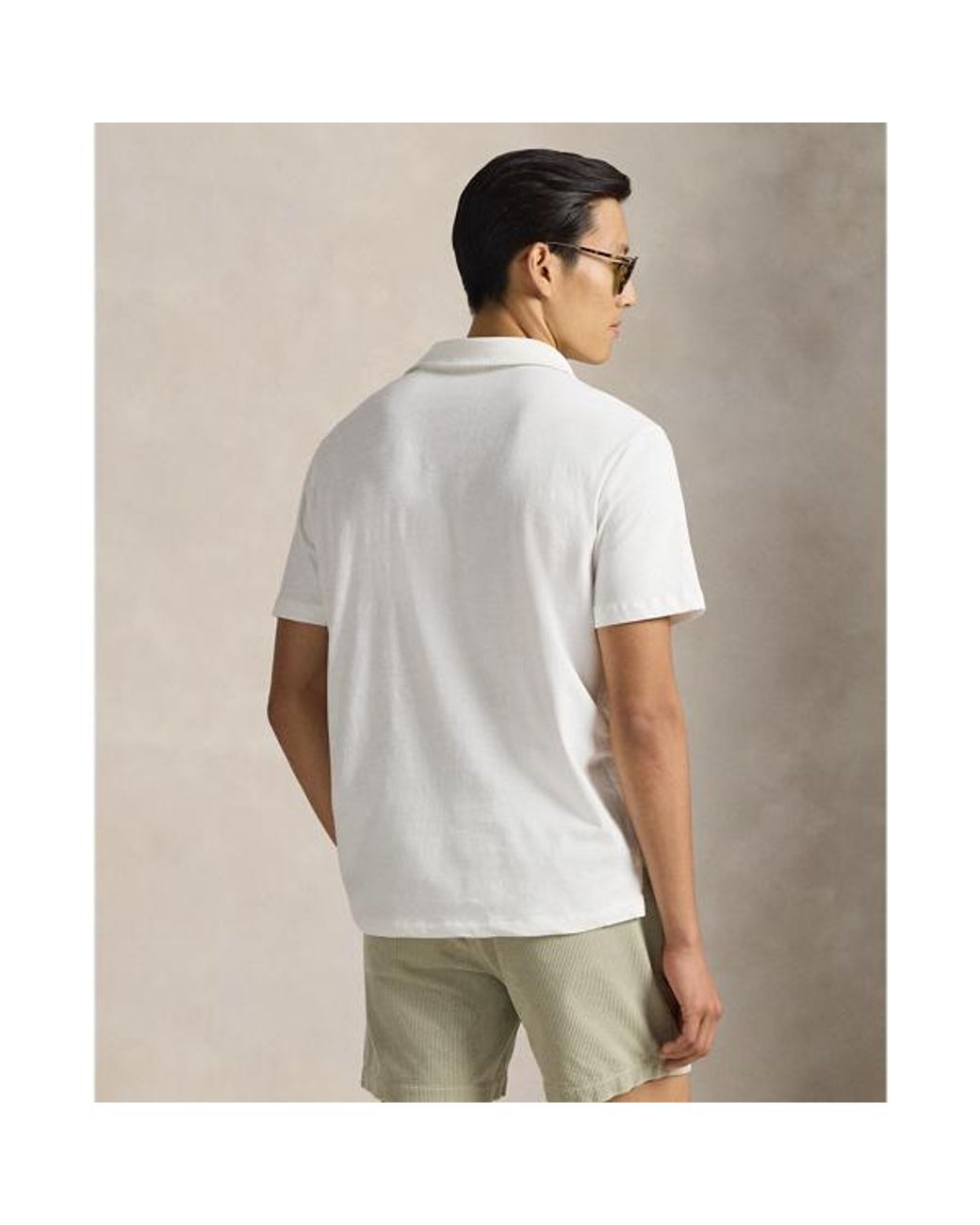 Polo Ralph Lauren Standard Fit Cotton-Linen Polo Shirt in White for Men ...