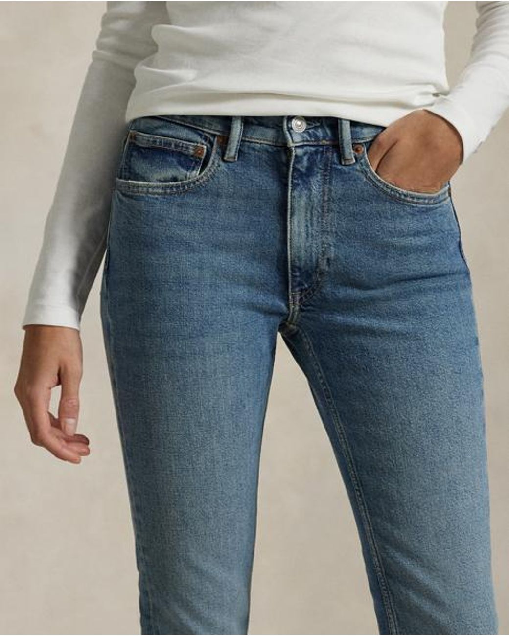 Polo Ralph Lauren Blue Mid-Rise Super-Slim Jean