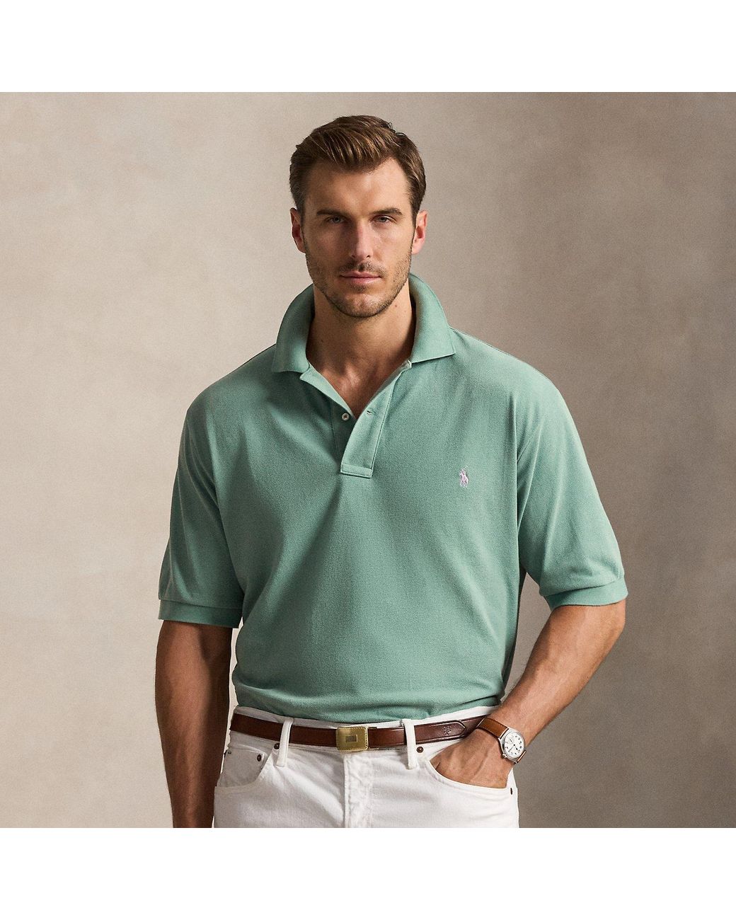 Ralph Lauren Green The Iconic Mesh Polo Shirt for men