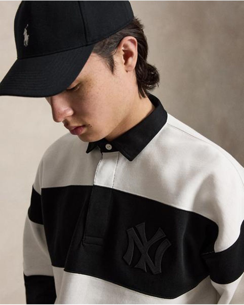 Polo Ralph Lauren White Polo Ralph Lauren Lauren Yankees Fleece Rugby for men