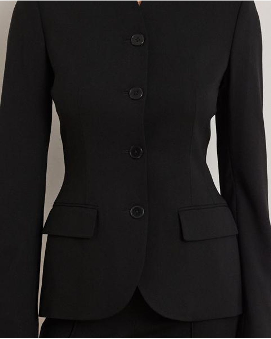 Ralph Lauren Black Stretch Wool Crepe Jacket