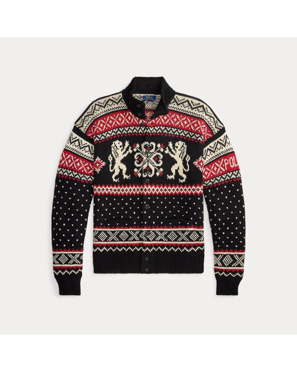 Polo Ralph Lauren Red Relaxed Fit Cotton-Cashmere Cardigan for men