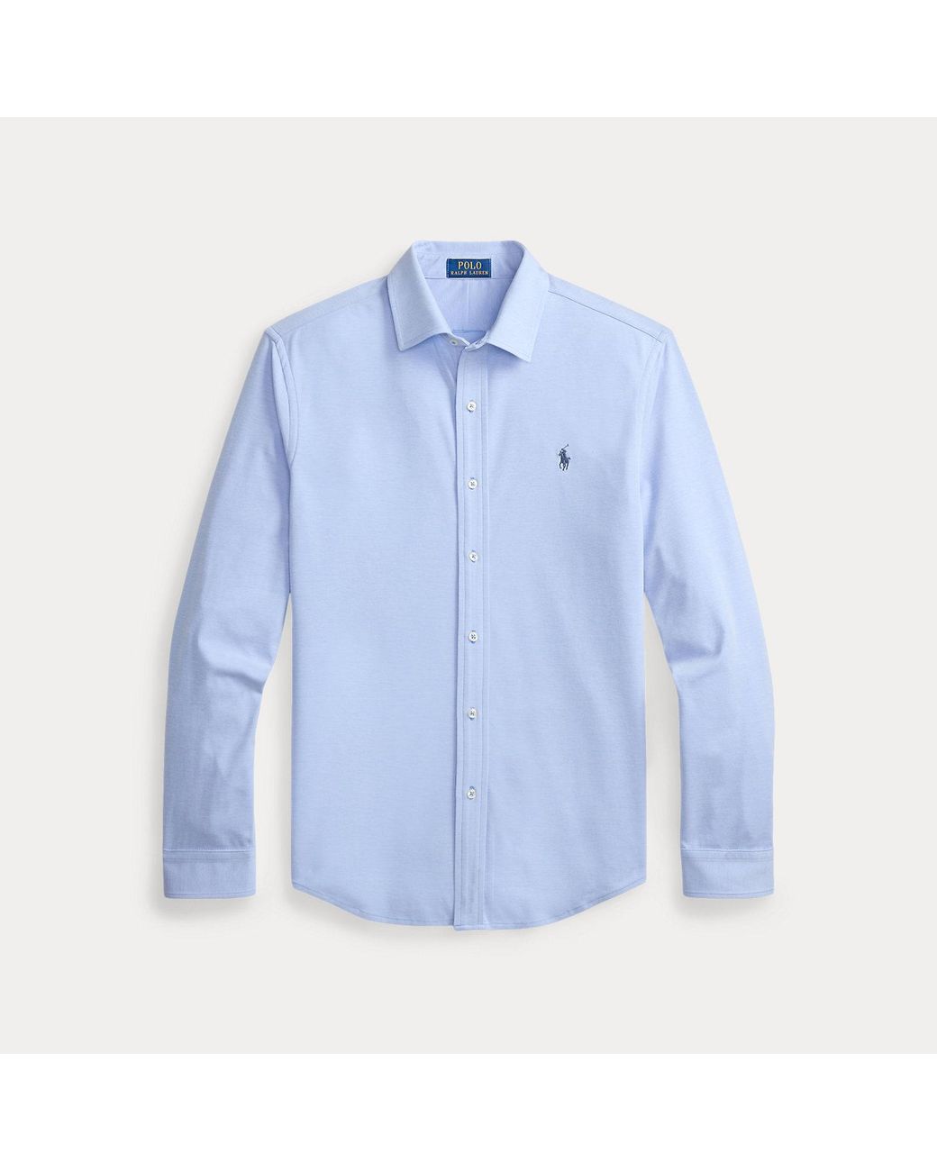 Polo Ralph Lauren Blue Stretch Knit Oxford Shirt for men