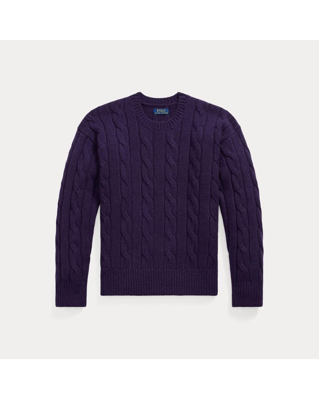 Polo Ralph Lauren Blue Relaxed Fit Cable Wool-Blend Jumper for men