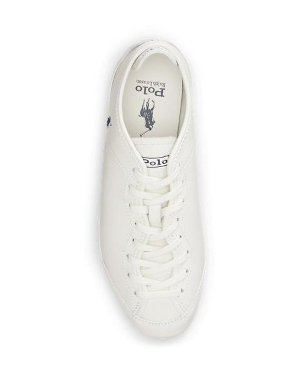 Polo Ralph Lauren White Panelled Leather Low-Top Trainer