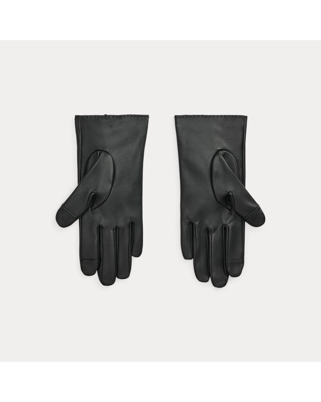 Ralph Lauren Black Sheepskin Tech Gloves