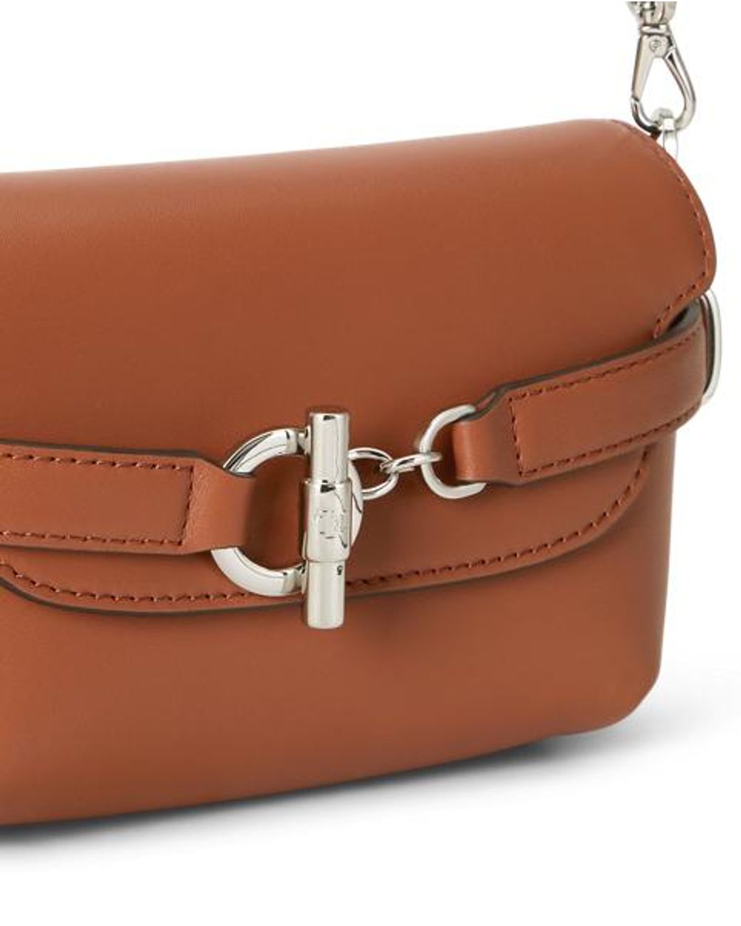 Ralph Lauren Purple Leather Small Blaike Crossbody Bag
