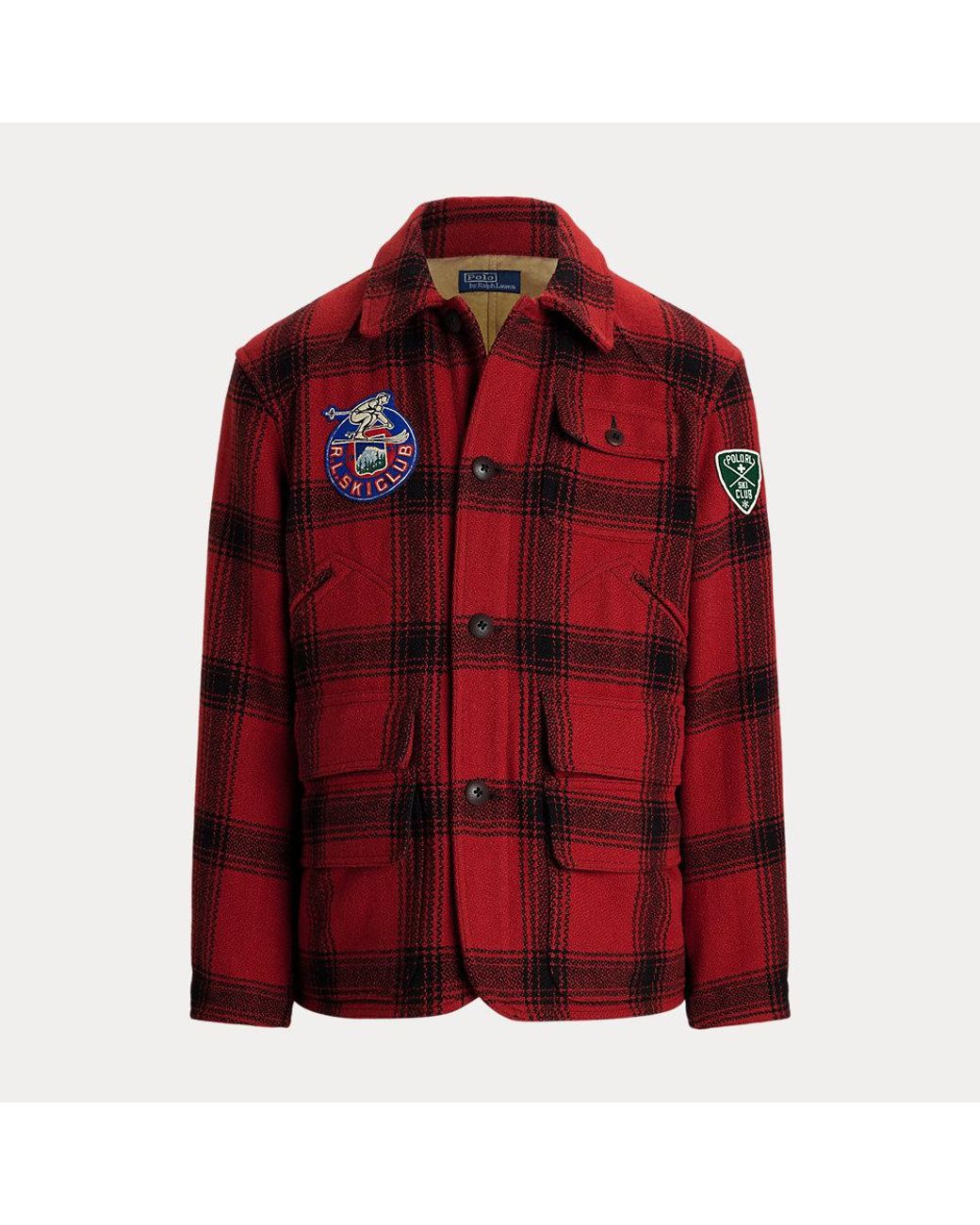 Polo Ralph Lauren Plaid Wool Utility Jacket in Red for Men Lyst UK
