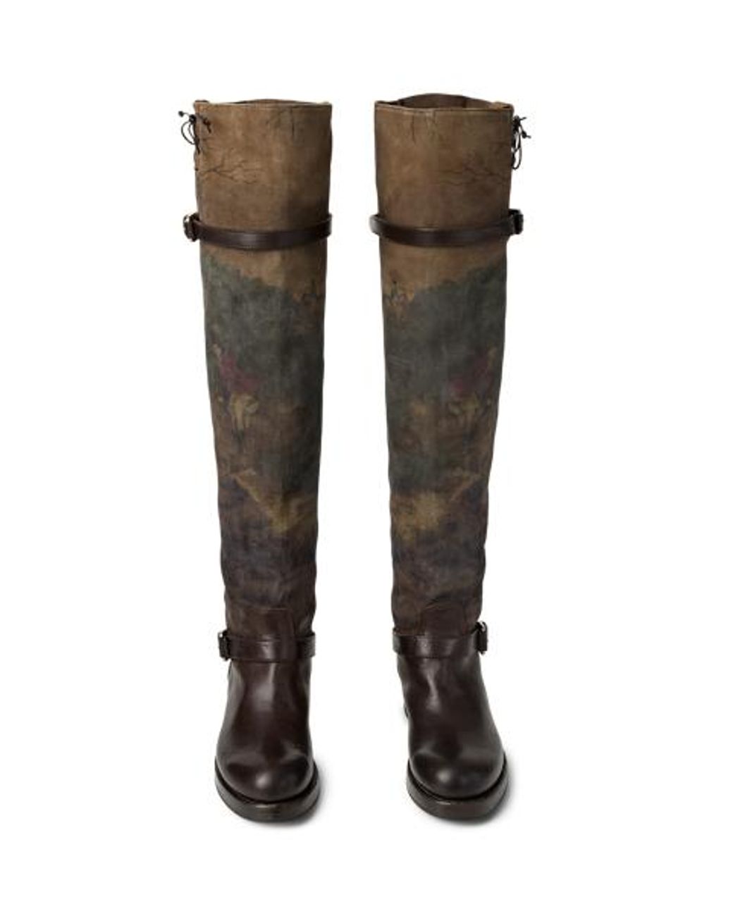 Ralph Lauren Black Waylon Scenic Suede & Vachetta Boot